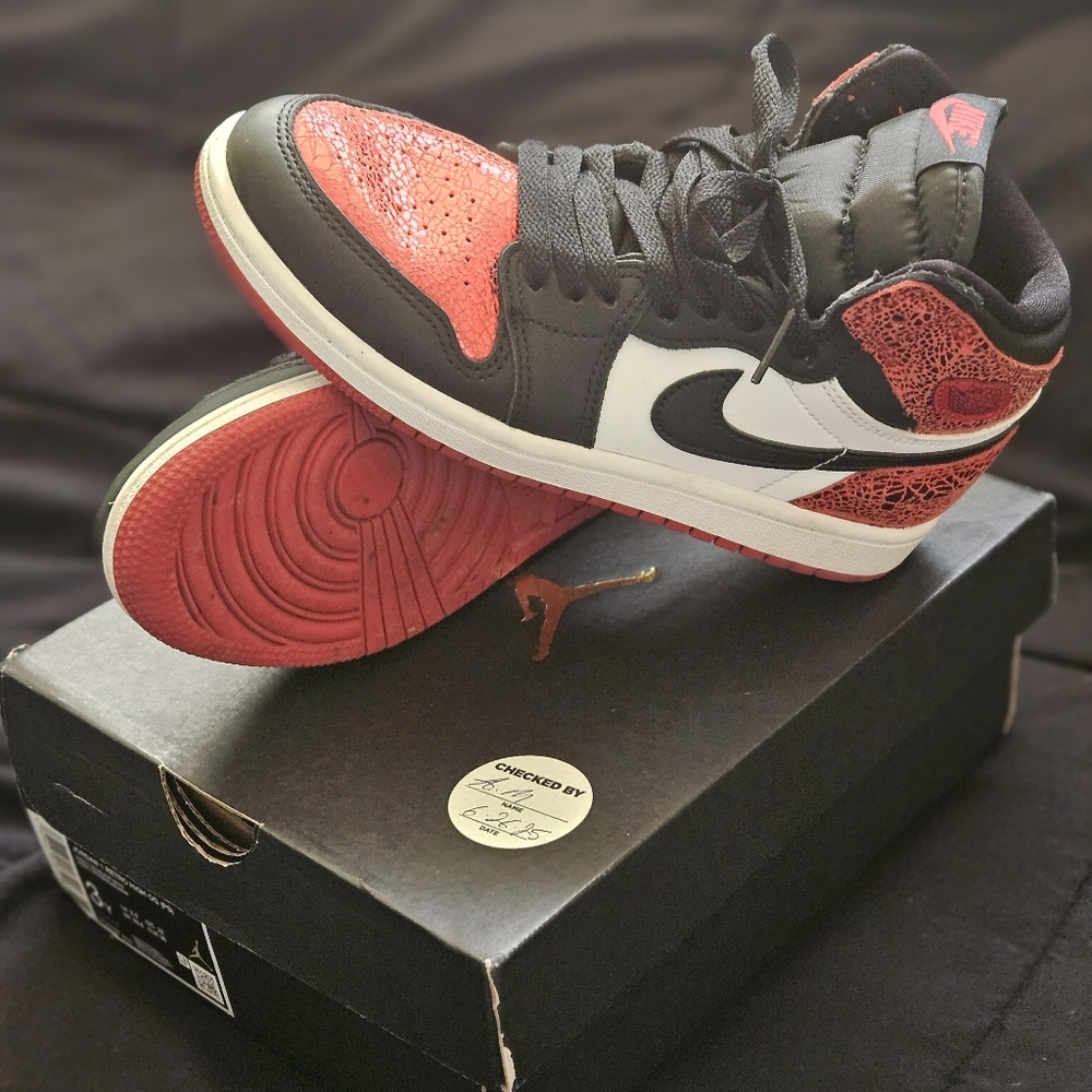 Nike Air Jordan 1 Mid Black and Red Shoes